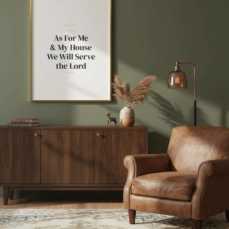 View 4 of As For Me and My House Joshua 24:15 Scripture Wall Art