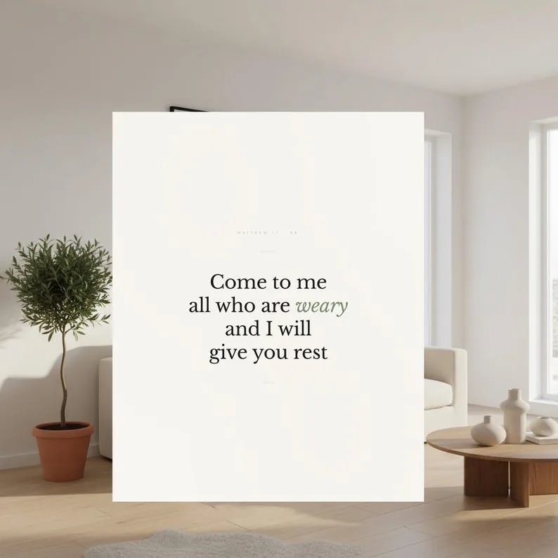 View 2 of Matthew 11:28 Scripture Wall Art: Come to Me, All Who Are Weary