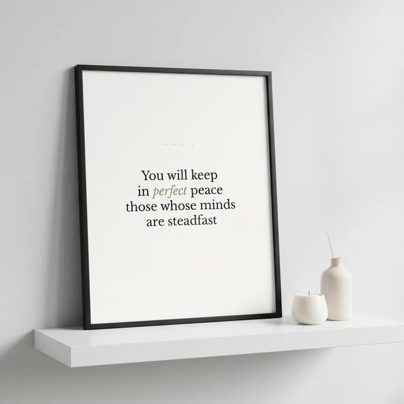 View 4 of Isaiah 26:3 Perfect Peace Scripture Wall Art Print