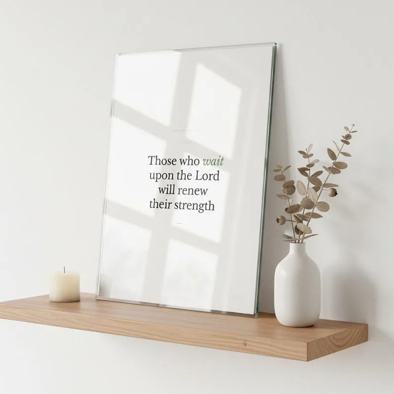 View 3 of Isaiah 40:31 Minimalist Scripture Wall Art Print