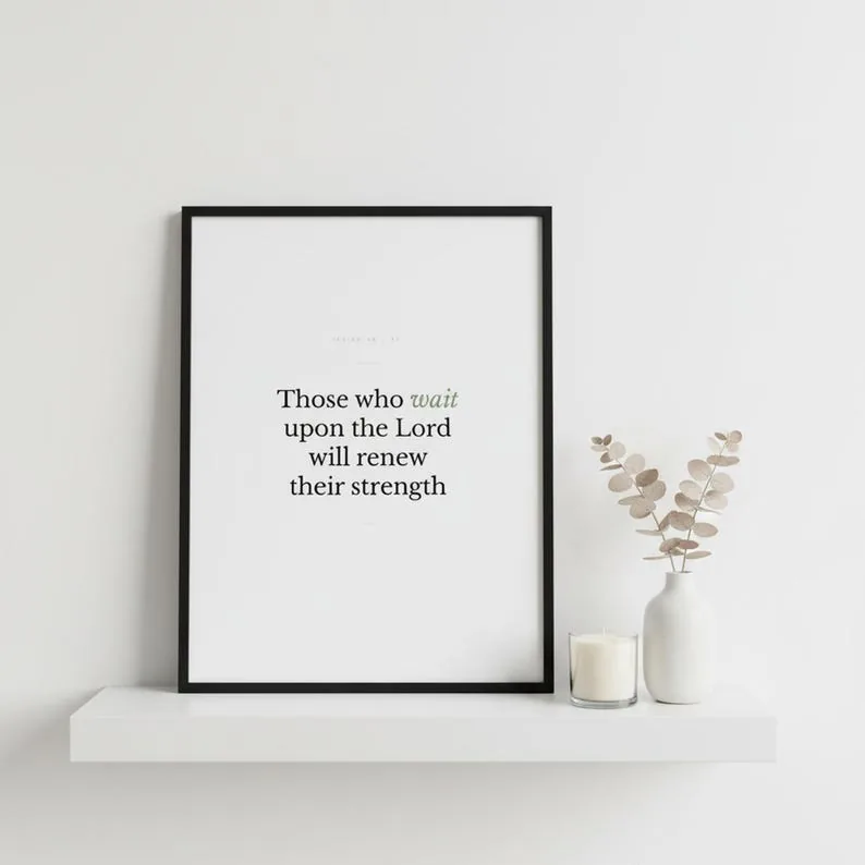 View 4 of Isaiah 40:31 Minimalist Scripture Wall Art Print