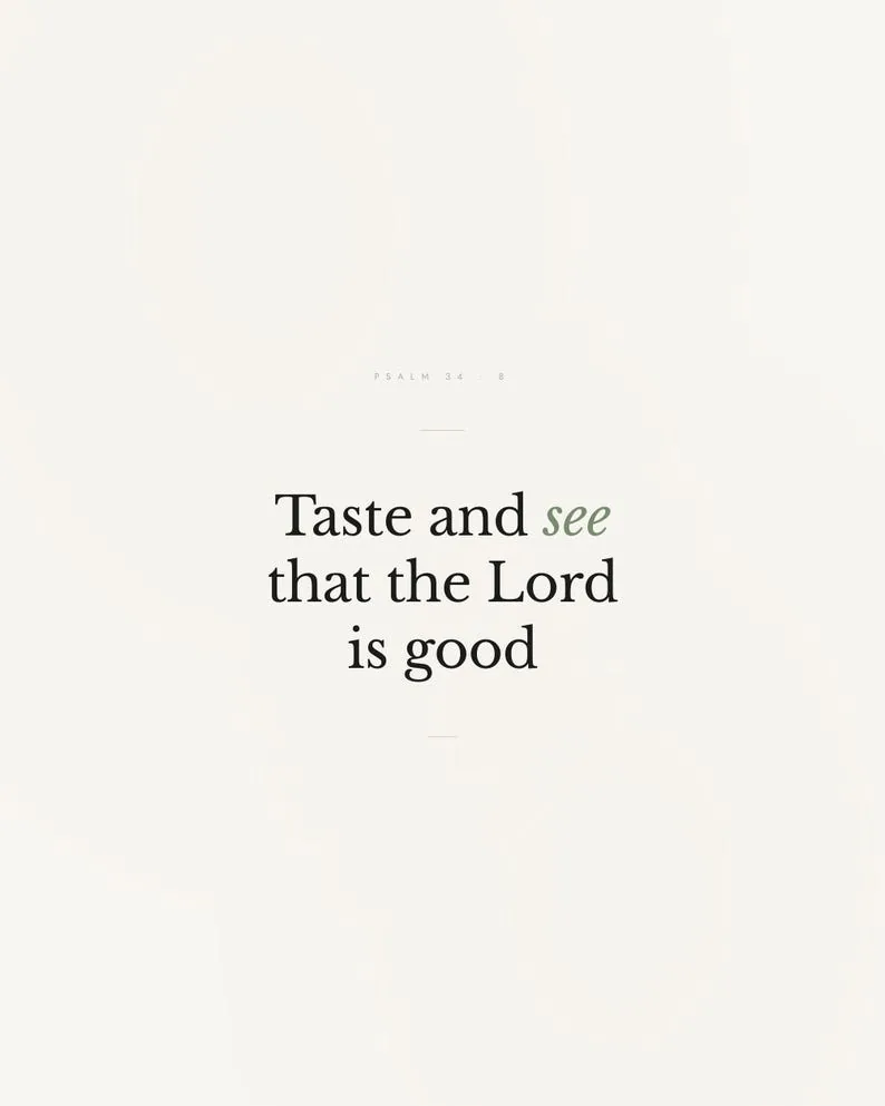 View 2 of Psalm 34:8 Taste and See Scripture Wall Art