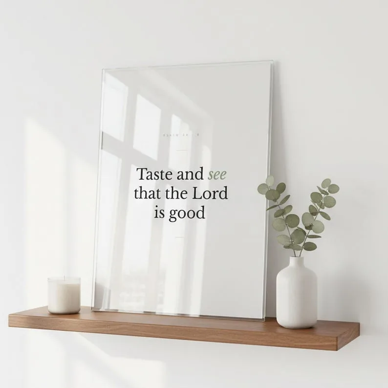 View 3 of Psalm 34:8 Taste and See Scripture Wall Art