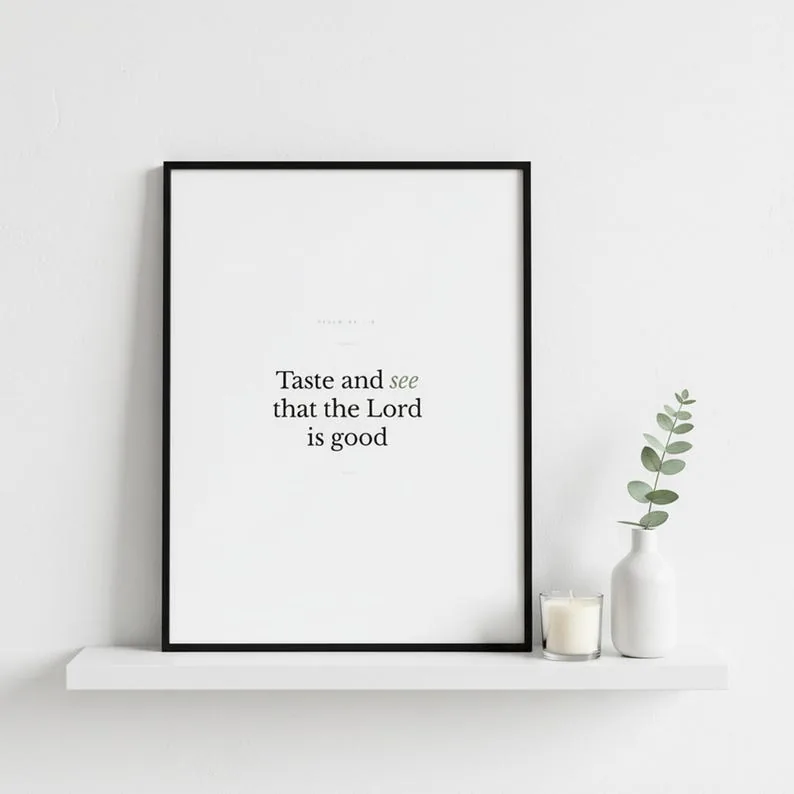 View 4 of Psalm 34:8 Taste and See Scripture Wall Art