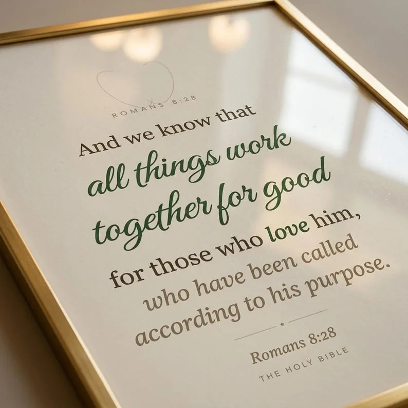 View 2 of Romans 8:28 All Things Work Together for Good Scripture Wall Art