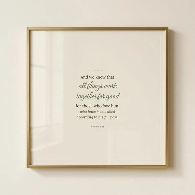View 3 of Romans 8:28 All Things Work Together for Good Scripture Wall Art