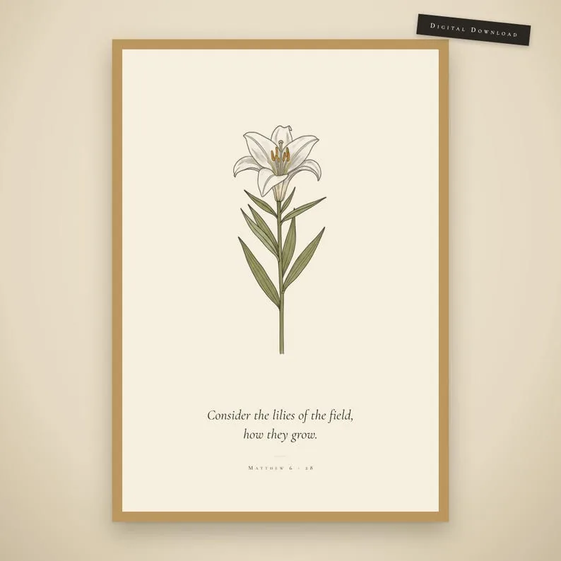 View 3 of Consider the Lilies: Wildflower Scripture Wall Art Set of 6