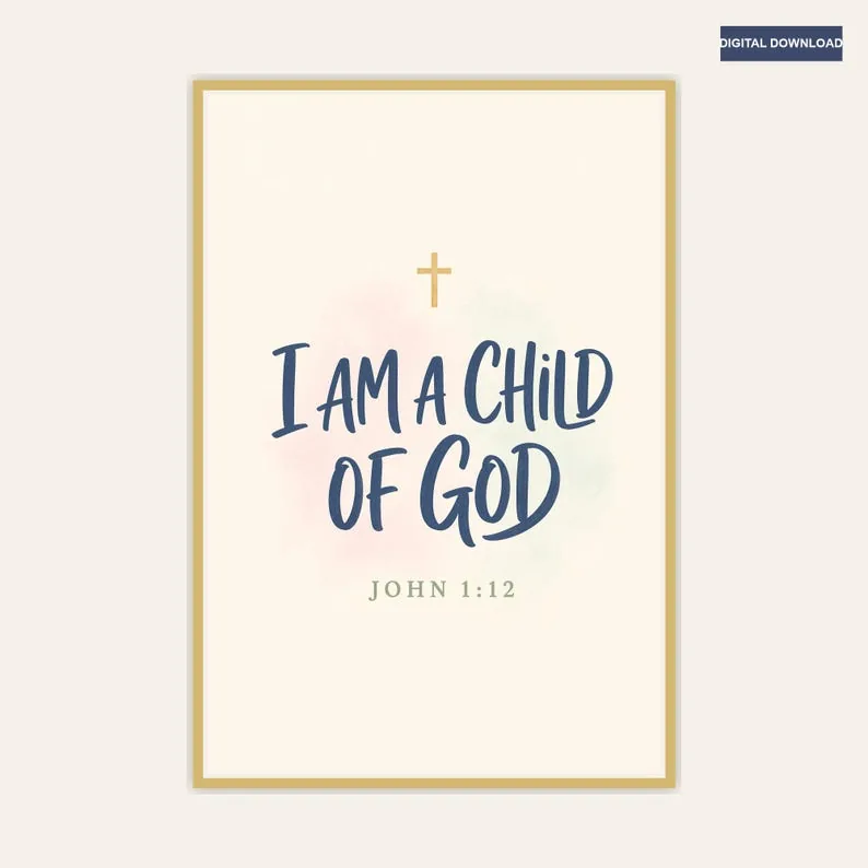 View 3 of Kids Christian Wall Art Set of 6 Scripture Affirmation Prints