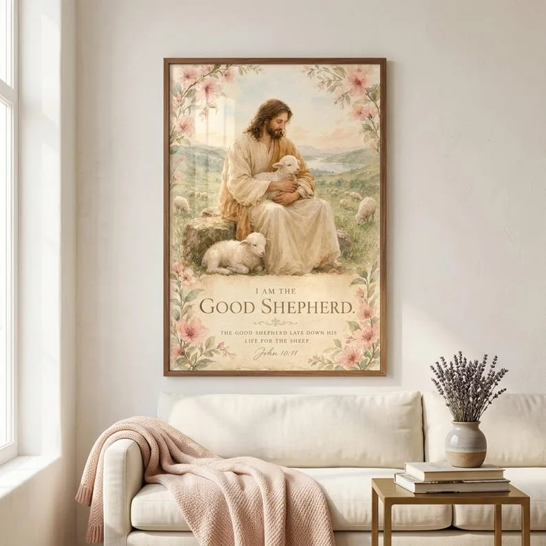 View 2 of Good Shepherd John 10:11 Scripture Wall Art