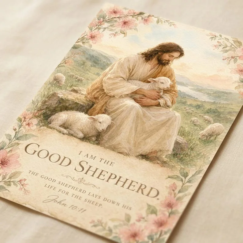 View 3 of Good Shepherd John 10:11 Scripture Wall Art