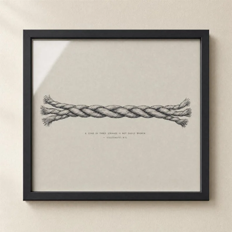 View 3 of A Cord of Three Strands Is Not Easily Broken | Scripture Wall Art