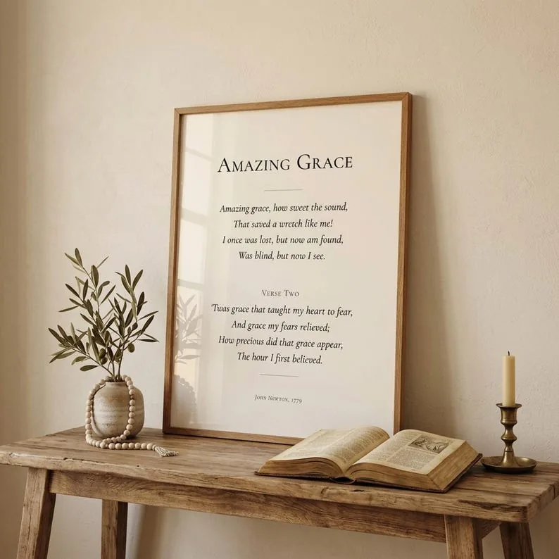 CUSTOM Christian Hymn Art, Personalized Hymn Lyrics Wall Art Print, Custom Bible Verse Print, Modern Christian Wall Art Pastor Gift