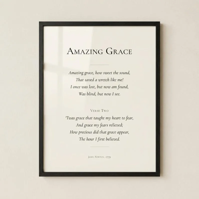 View 3 of Custom Christian Hymn Art, Personalized Hymn Lyrics Wall Art Print