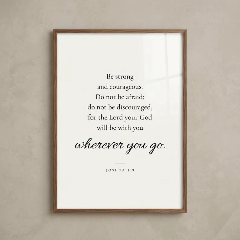 View 2 of Joshua 1:9 Be Strong and Courageous Scripture Wall Art