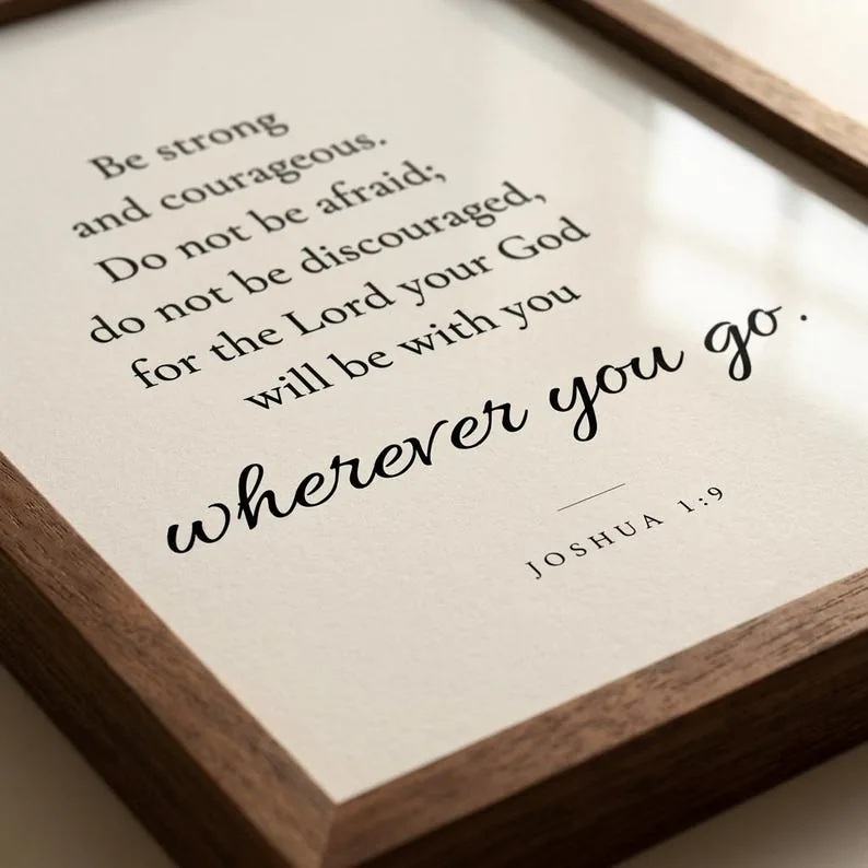 View 4 of Joshua 1:9 Be Strong and Courageous Scripture Wall Art