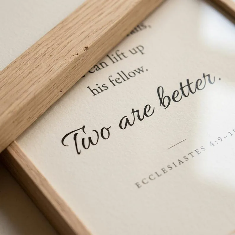 View 4 of Two Are Better Than One, Ecclesiastes 4:9-10 Scripture Wall Art