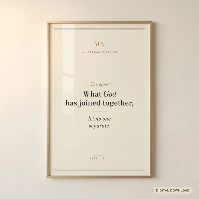 View 2 of Mark 10:9 Scripture Wall Art Print for Christian Weddings