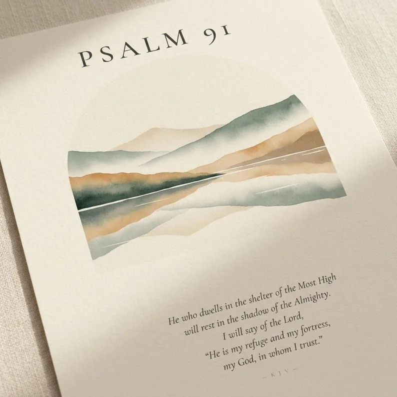 View 4 of Custom Scripture Print: Personalized Bible Verse Watercolor Wall Art