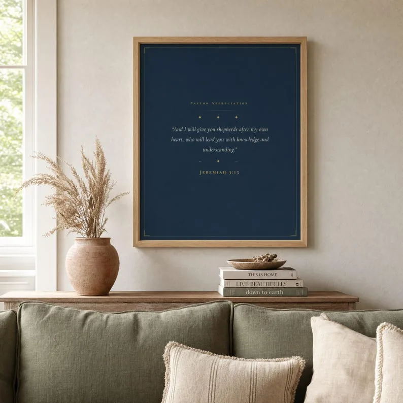 Shepherds After My Own Heart | Jeremiah 3:15 Scripture Print | Pastor Appreciation Christian Wall Art