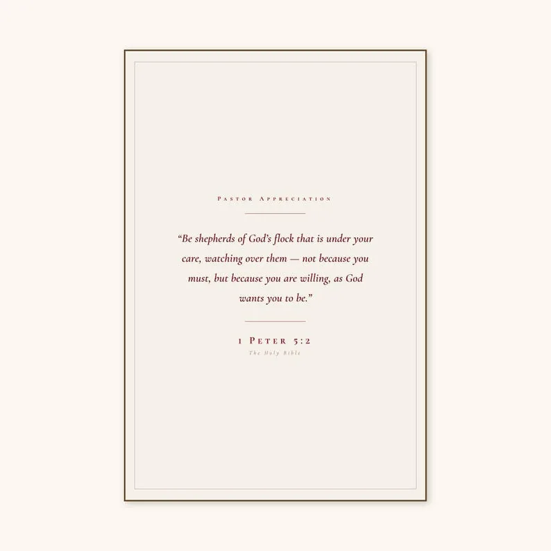 View 2 of Be Shepherds of God's Flock: 1 Peter 5:2 Scripture Wall Art