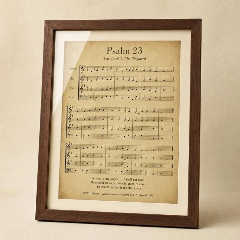 View 2 of Psalm 23 The Lord Is My Shepherd Scripture Wall Art