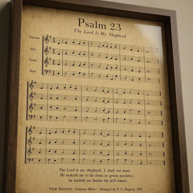 View 4 of Psalm 23 The Lord Is My Shepherd Scripture Wall Art