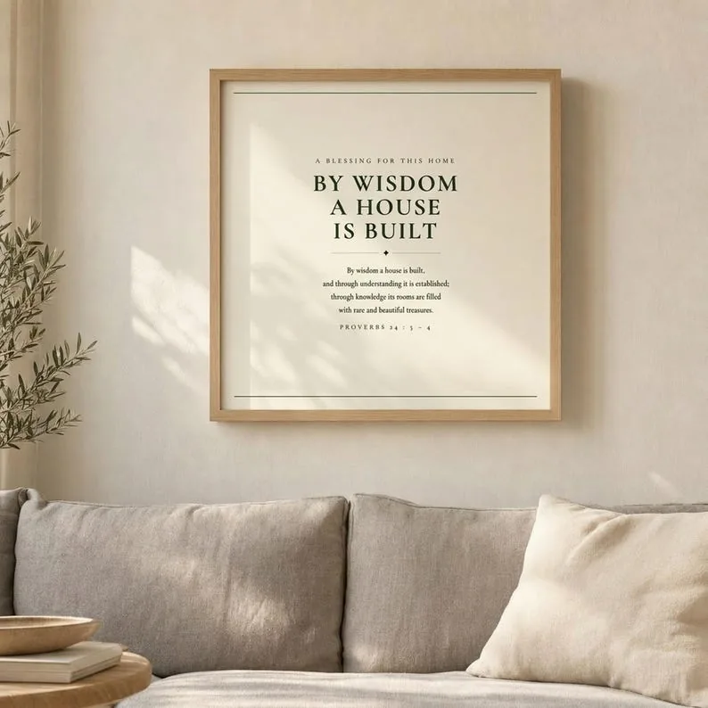 View 4 of By Wisdom a House Is Built Scripture Wall Art, Proverbs 24:3-4