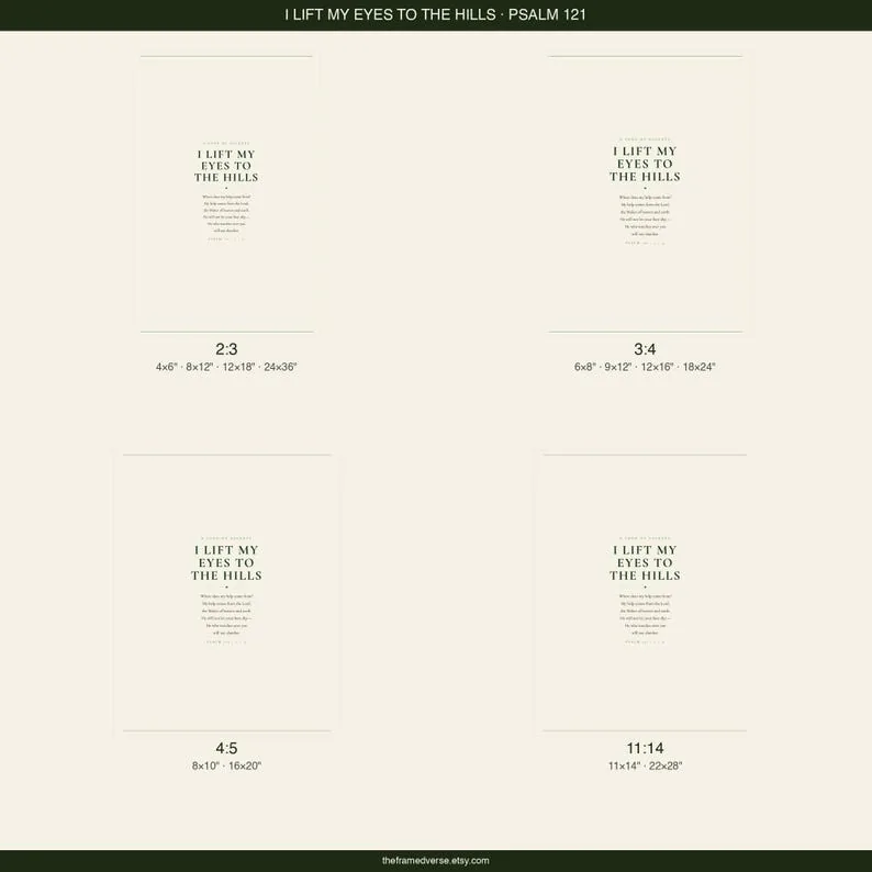 View 3 of Psalm 121 I Lift My Eyes to the Hills Scripture Wall Art