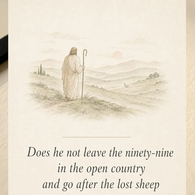 View 4 of Jesus Leaves the 99 Scripture Wall Art, Luke 15 Set of 3