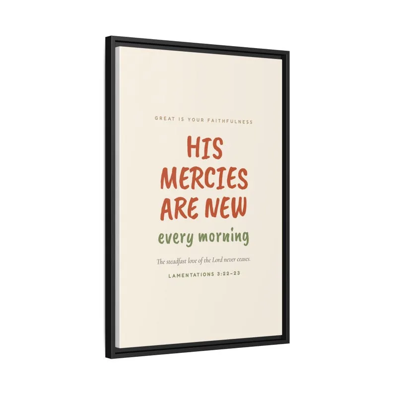 View 2 of His Mercies Are New Every Morning Scripture Canvas Wall Art